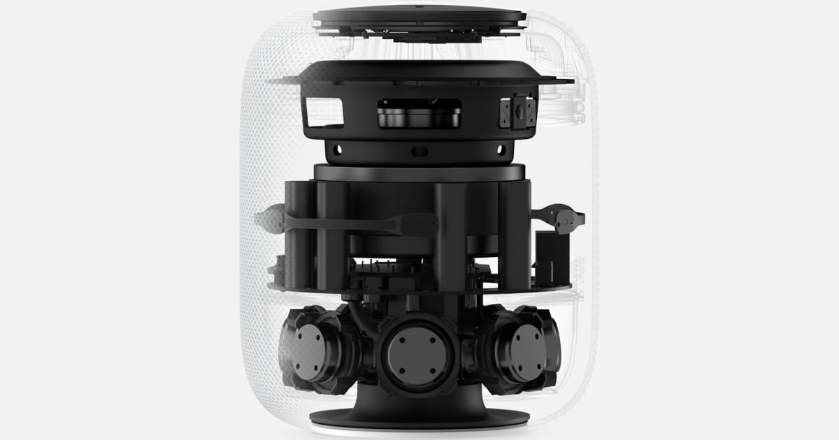 HomePod cut away showing internal components