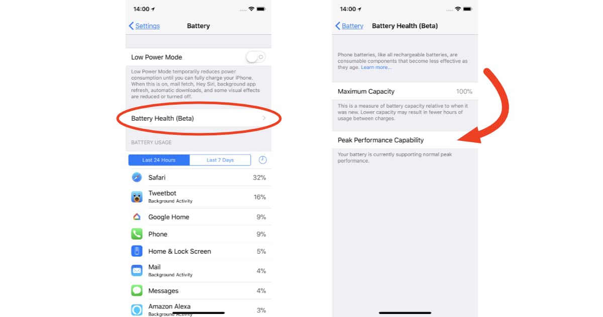 iOS 11.3 battery health and management settings for iPhone