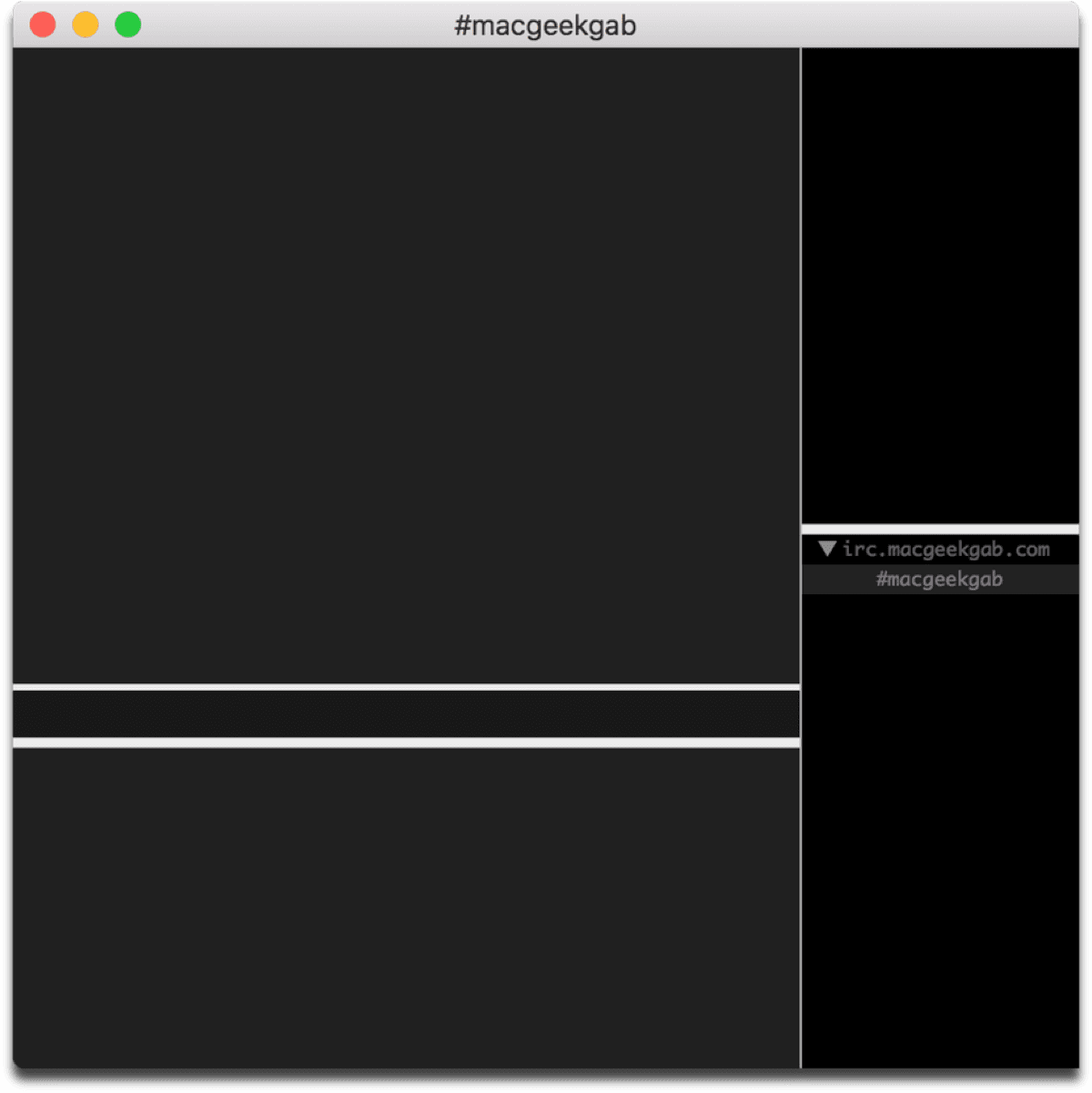 Screenshot of LimeChat, a Mac IRC client.