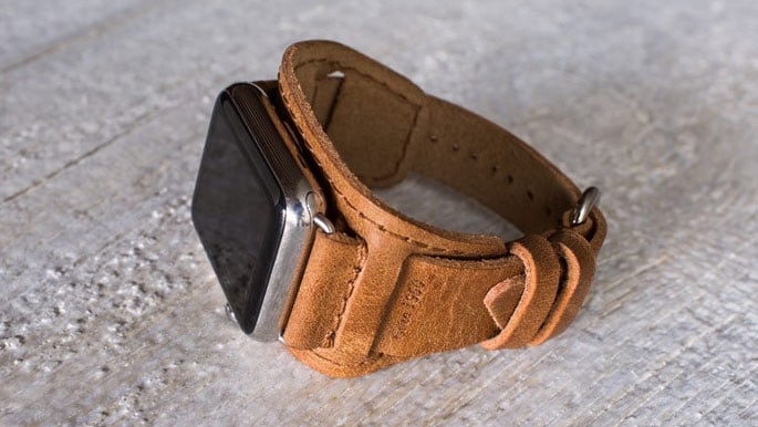 60 Year Leather Lowry Cuff for Apple Watch
