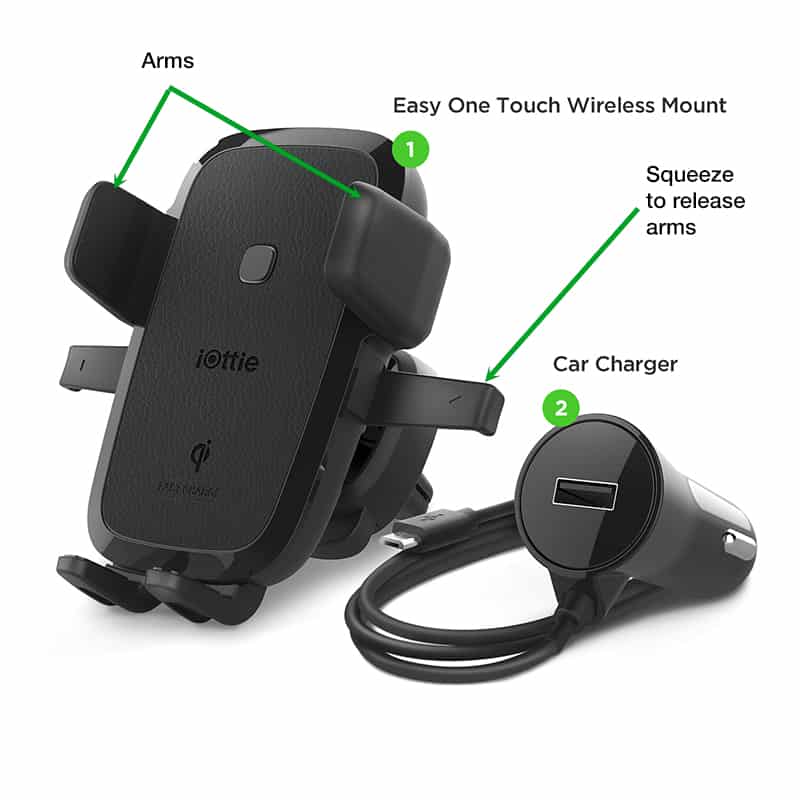 The one-touch mounting system makes it a breeze to insert or remove your phone with one hand.