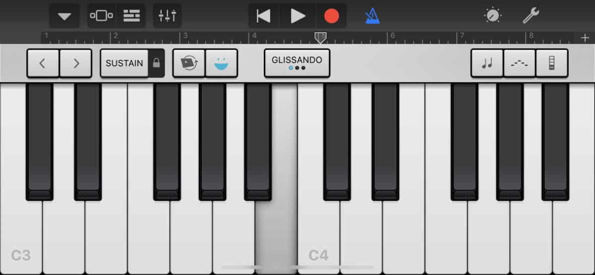 GarageBand face control for instruments