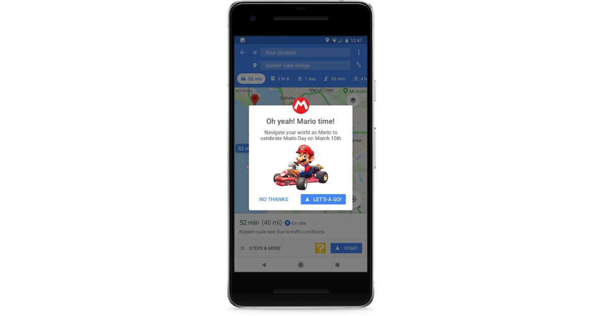 Google Maps Adds Mario to Navigation, Presumably Avoids Bowser