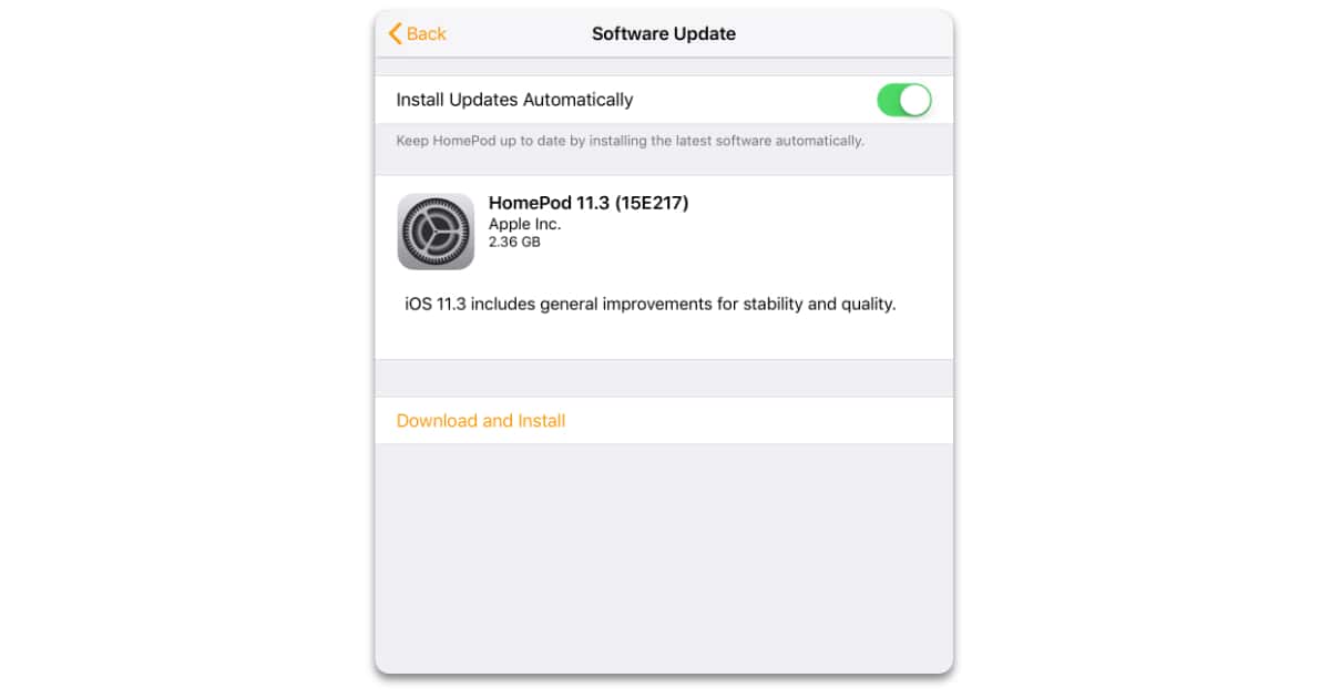 HomePod 11.3 software update