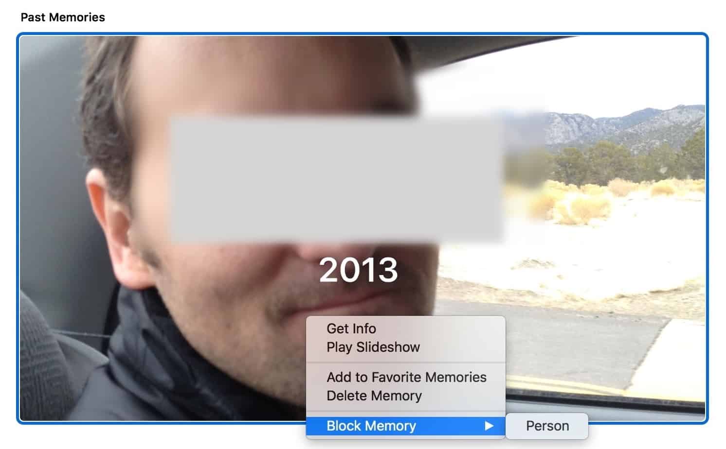 Block a Person in Photos Memory category on Mac