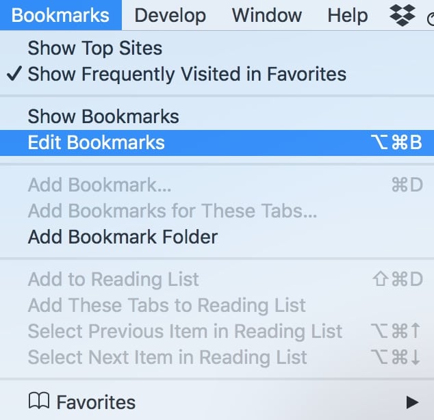 safari alphabetize bookmarks