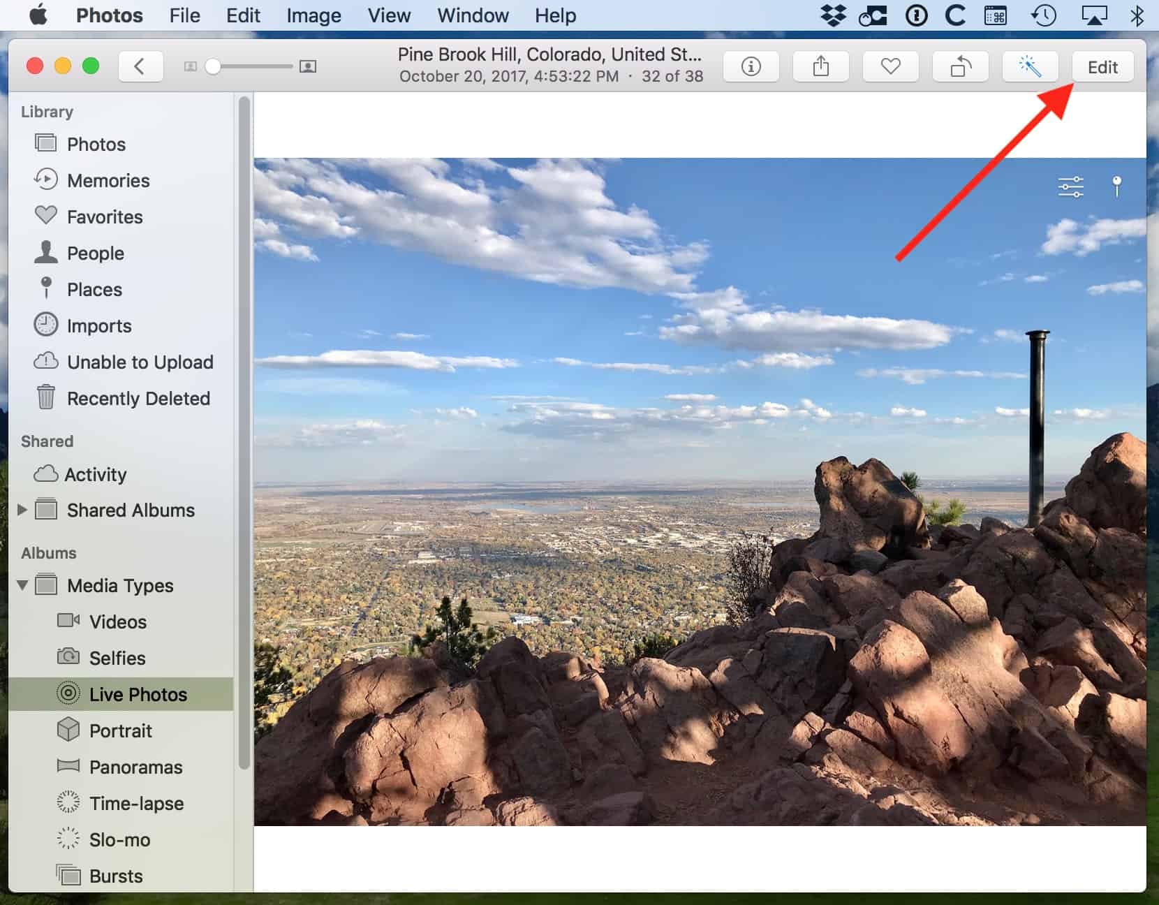 Edit Button in Photos lets you export a Live Photo as an animated GIF in Mac Photos app