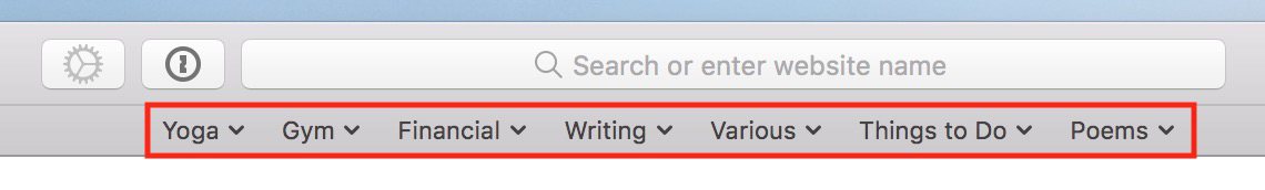 macOS Safari Favorites Bar