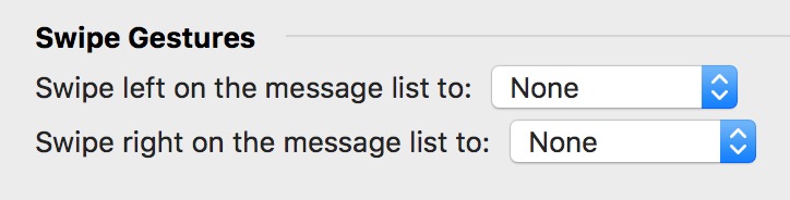 Turning Swiping Off in Outlook on Mac with gesture settings