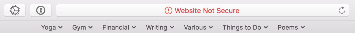 New Red Text in Safari on the Mac indicating a website isn't secure