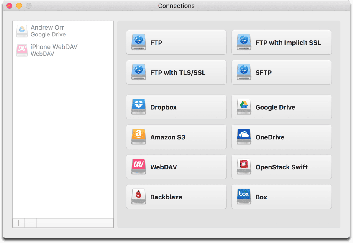 CloudMounter for Mac works with multiple cloud services.