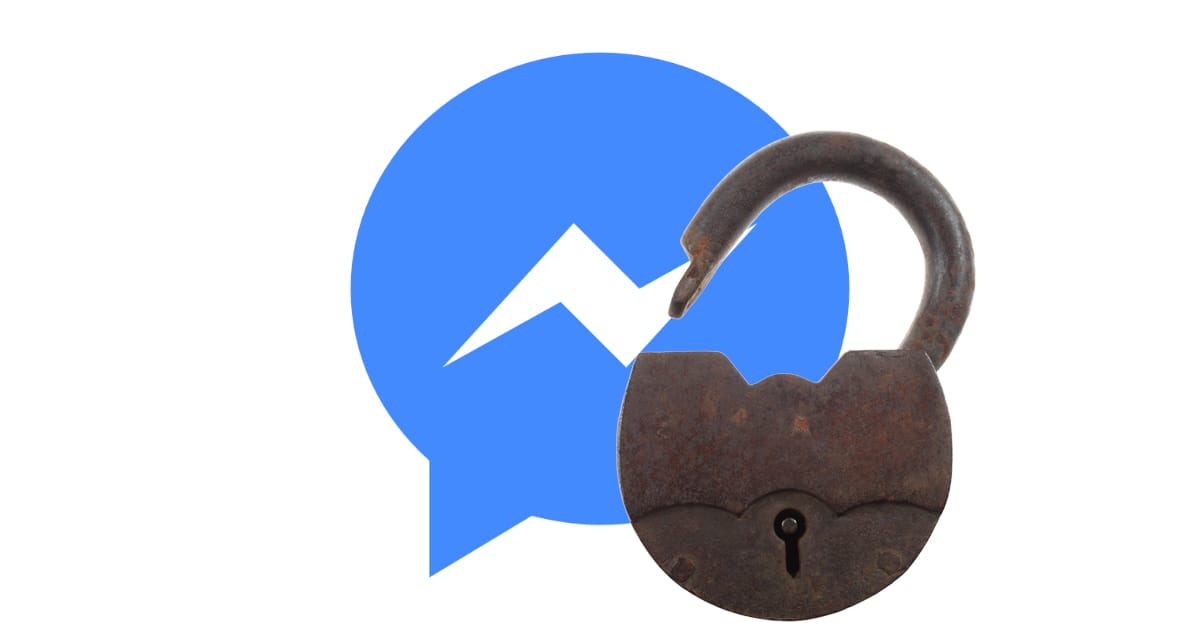 Facebook Messenger with open padlock