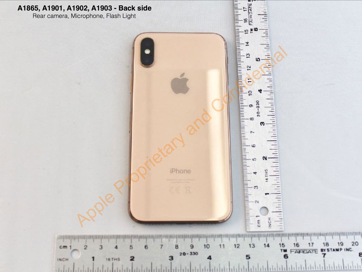 FCC Image of Gold iPhone X