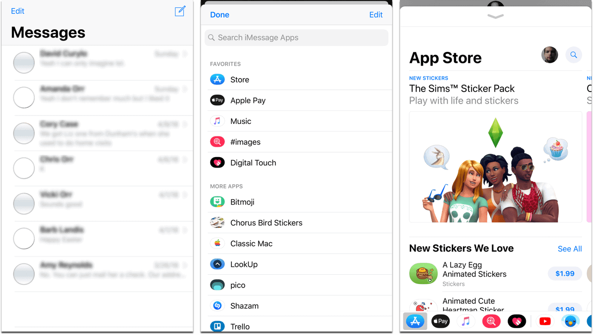 Screenshots of iMessage in our list of private chat apps.