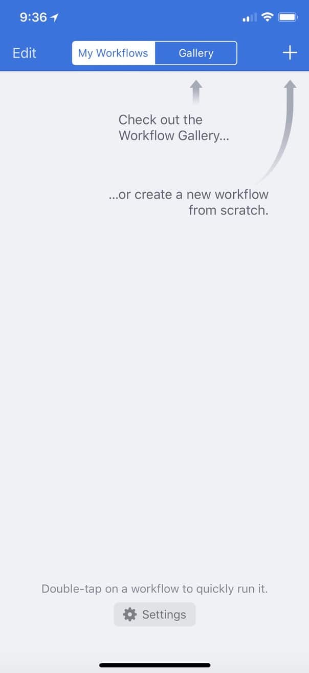 Plus Button in Workflow for creating a new workflow
