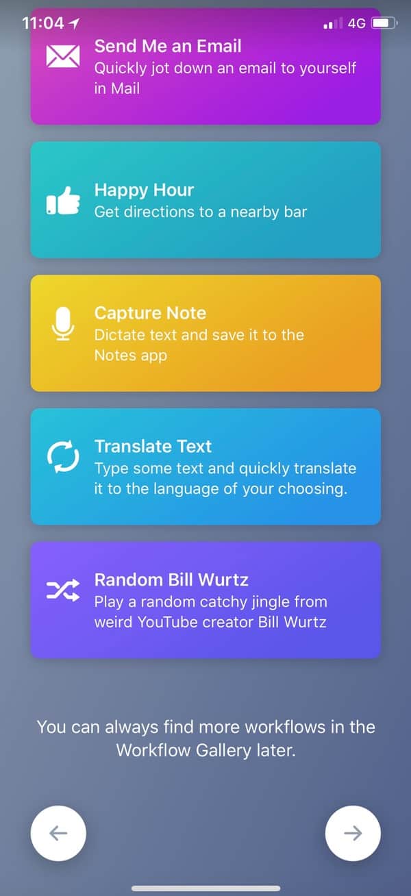 Workflow's Intro Screen on iPhone X