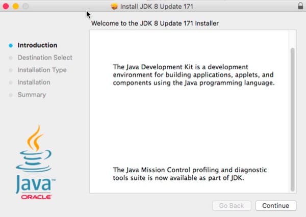 Java 8 installer.