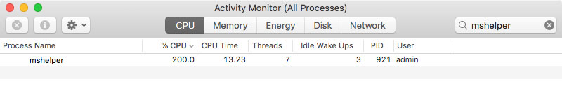 Activity Monitor with mshelper