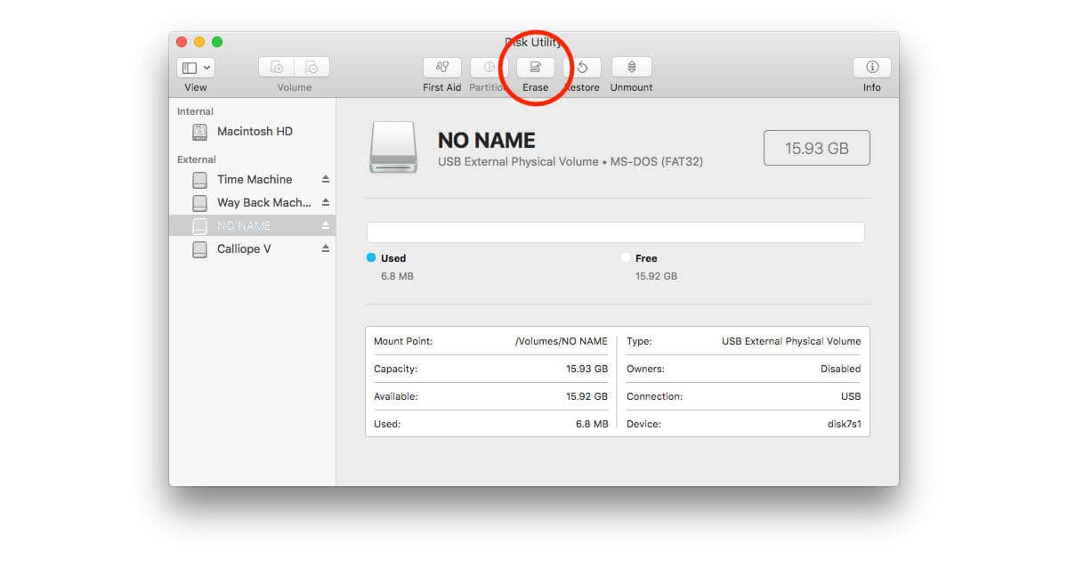 Apple Disk Utility on the Mac