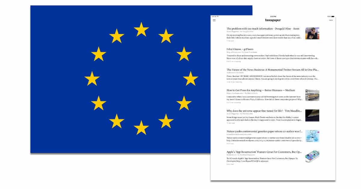 Instapaper Temporarily Shutting Down in European Union for GDPR