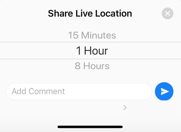 Select Duration of Location-Sharing in WhatsApp