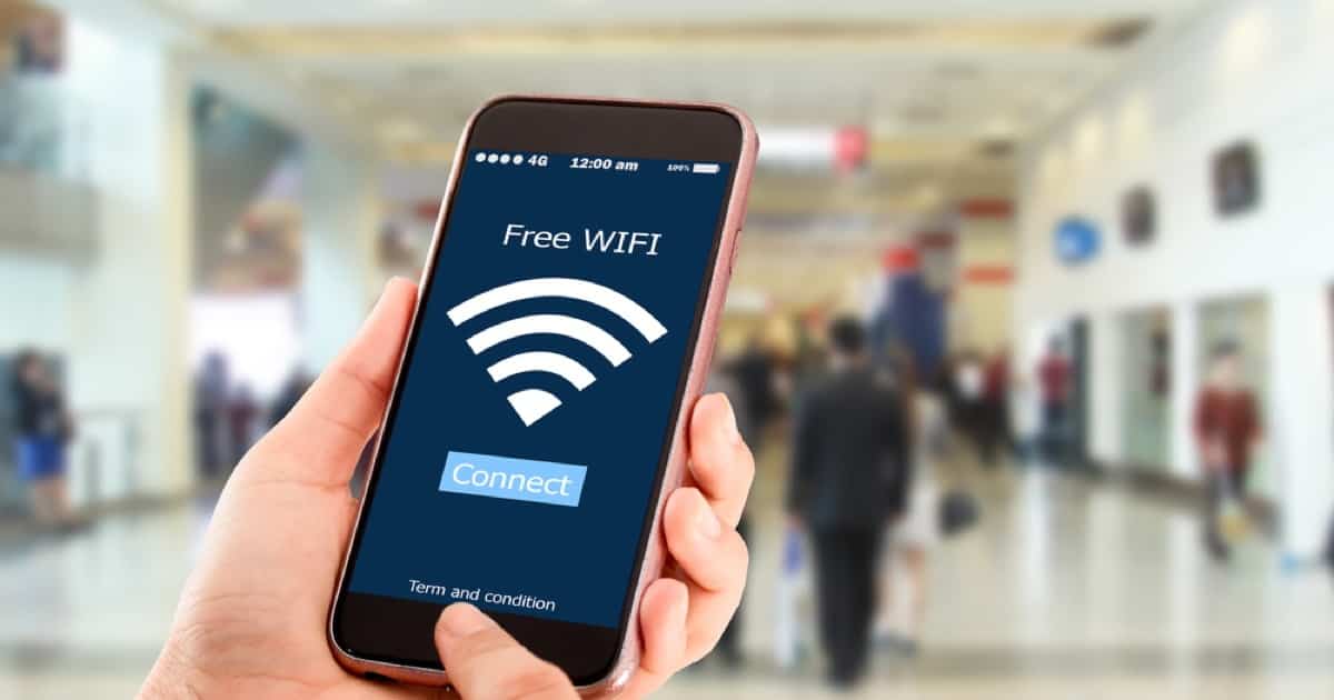 Free Wi-Fi offer in airport.