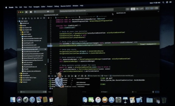 Xcode in Dark Mode in macOS Mojave