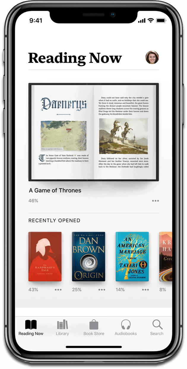 Screenshot of Apple Books on iOS 12.