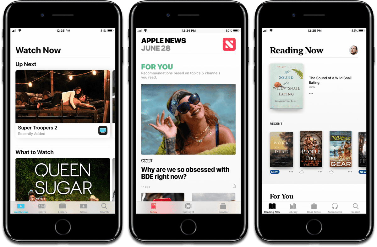 screenshots of apple news