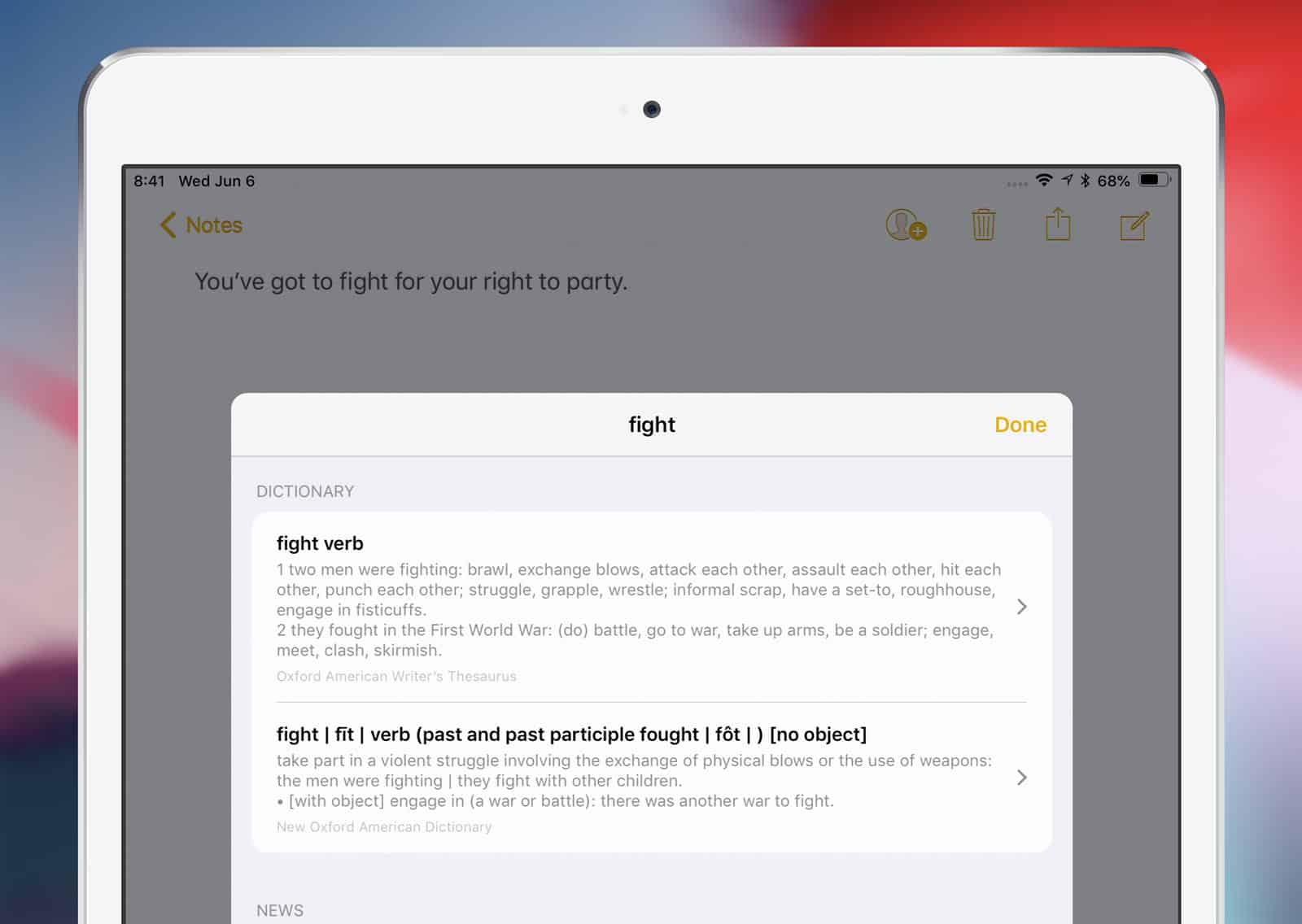 iOS 12 Adds a Thesaurus to the Word Look Up Feature The Mac Observer