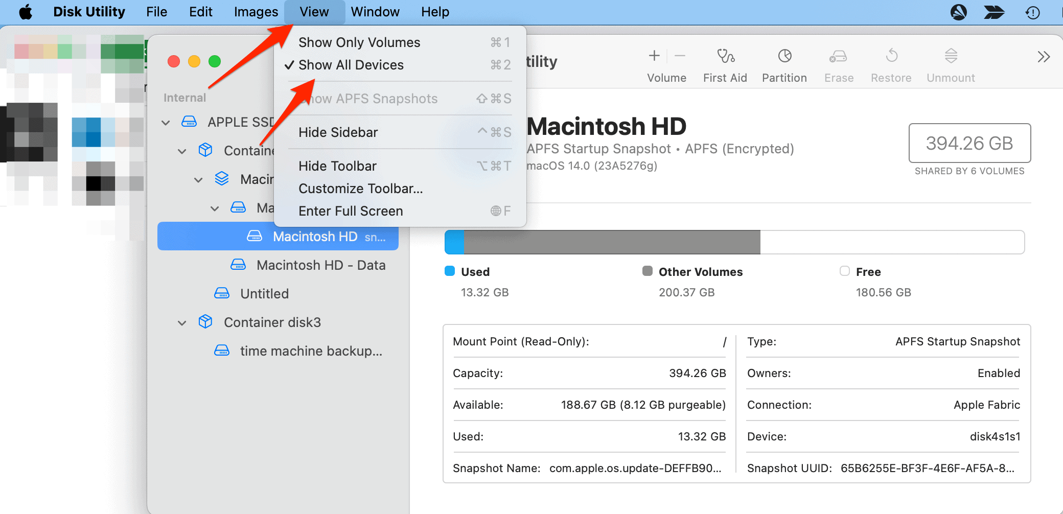 show all devices disk utility