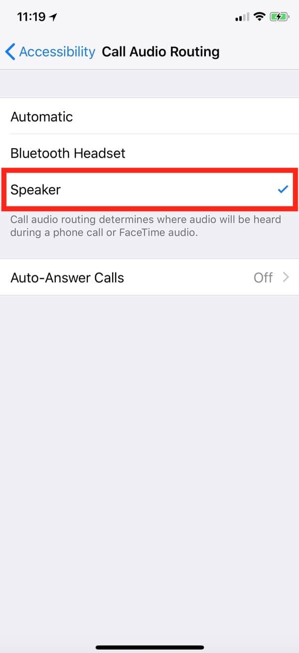iPhone Call Audio Routing Set Speaker as Default