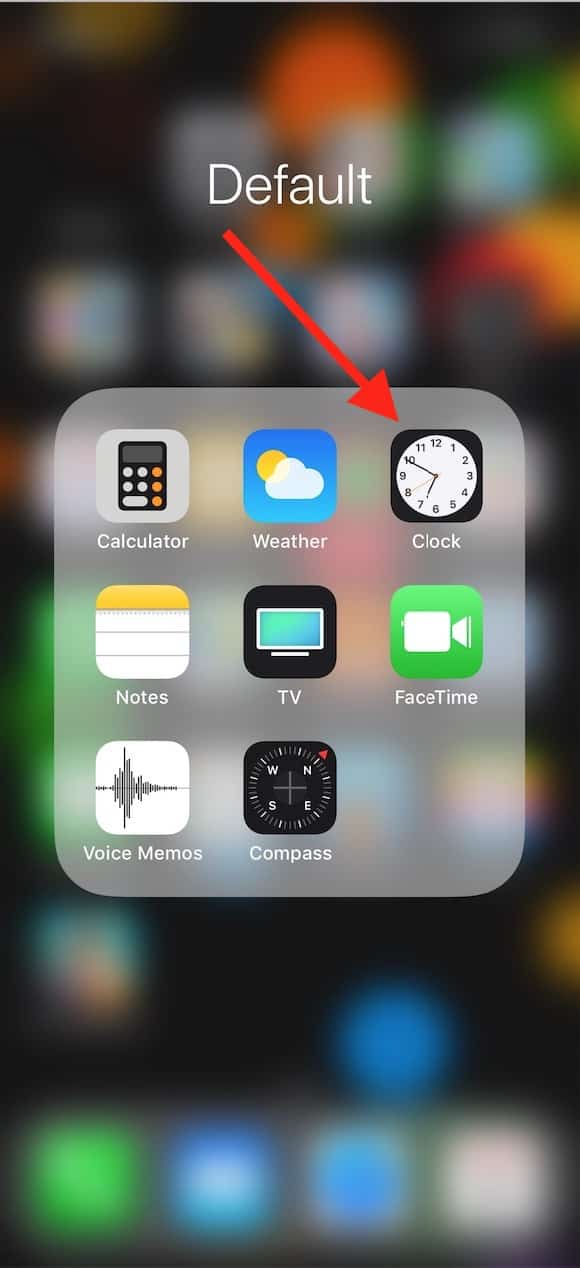 Clock App on iPhone for setting alarms