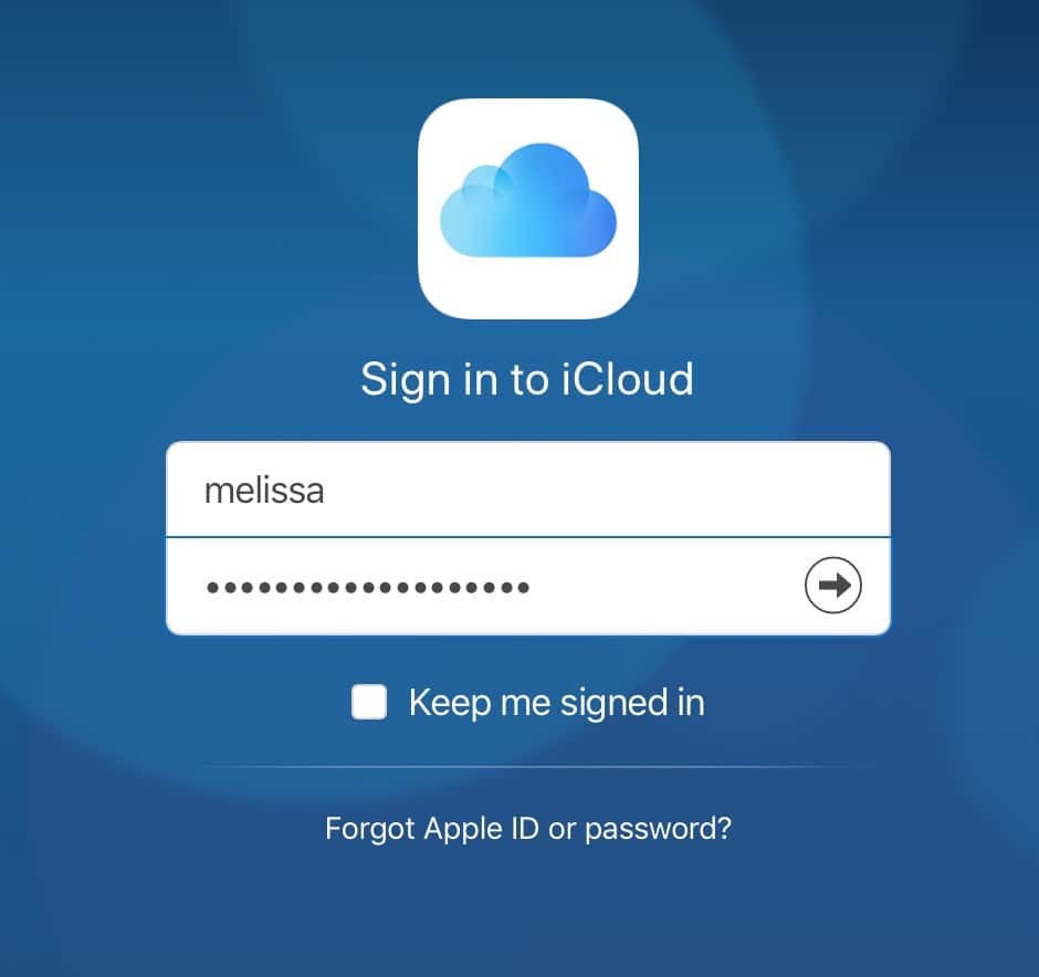 Sign in to iCloud with Apple ID