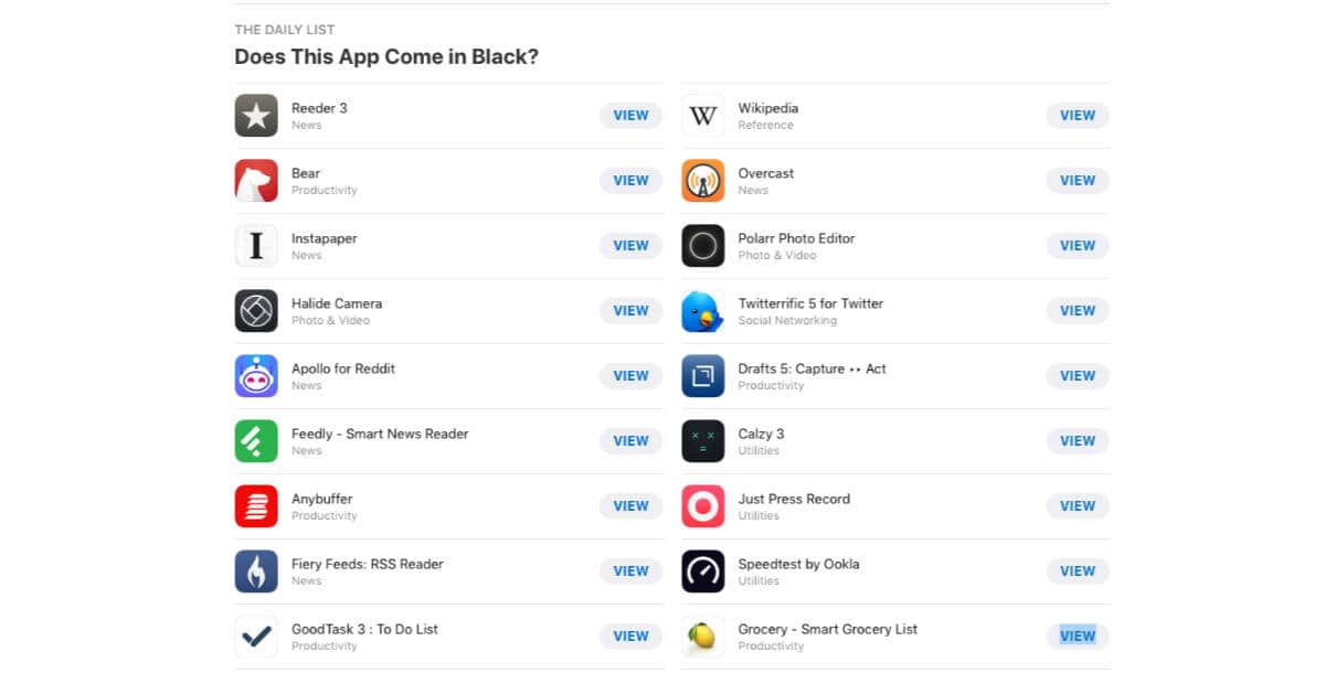 APp Store curated list of Dark Mode apps for iPhone and iPad