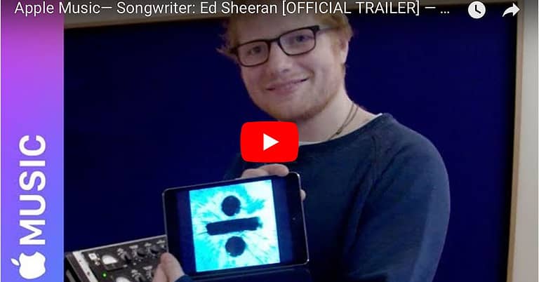 Screenshot from Apple Music Ed Sheeran Documentary