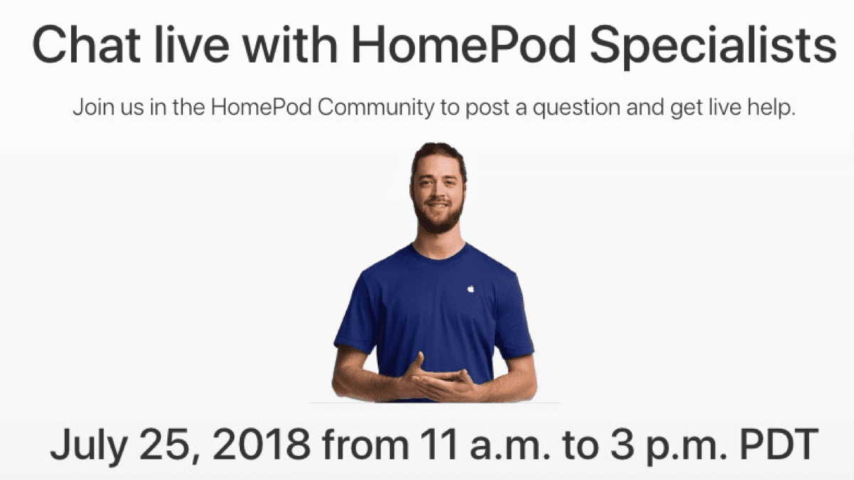 Image showing the upcoming HomePod QA session.
