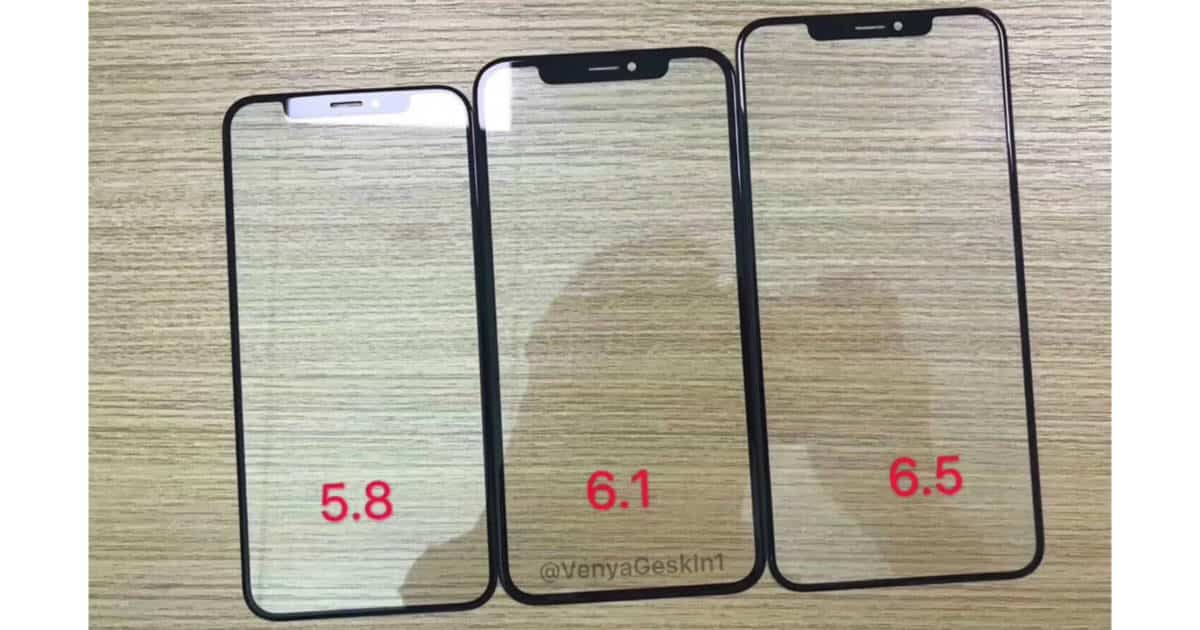 Leaked front glass panels for 2018 iPhone lineup