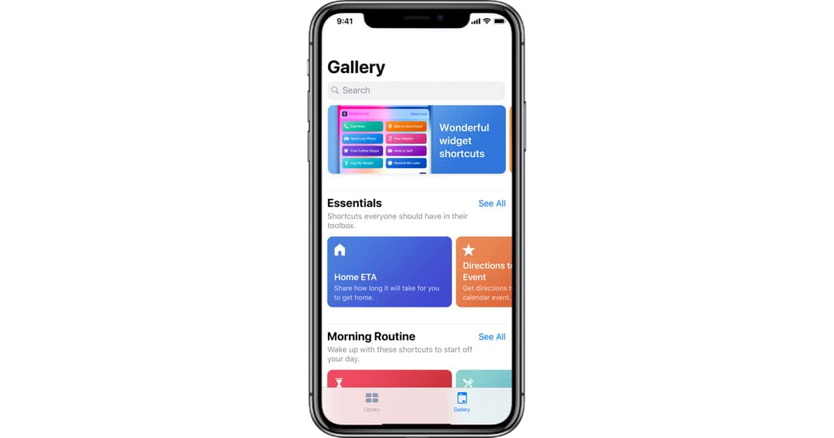 iOS 12 Shortcuts app on iPhone X