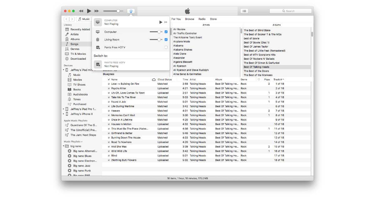 iTunes 12.8 on the Mac with AirPlay 2 support