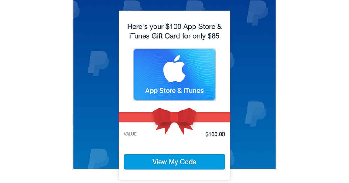 $100 iTunes Card for $85 from Ebay