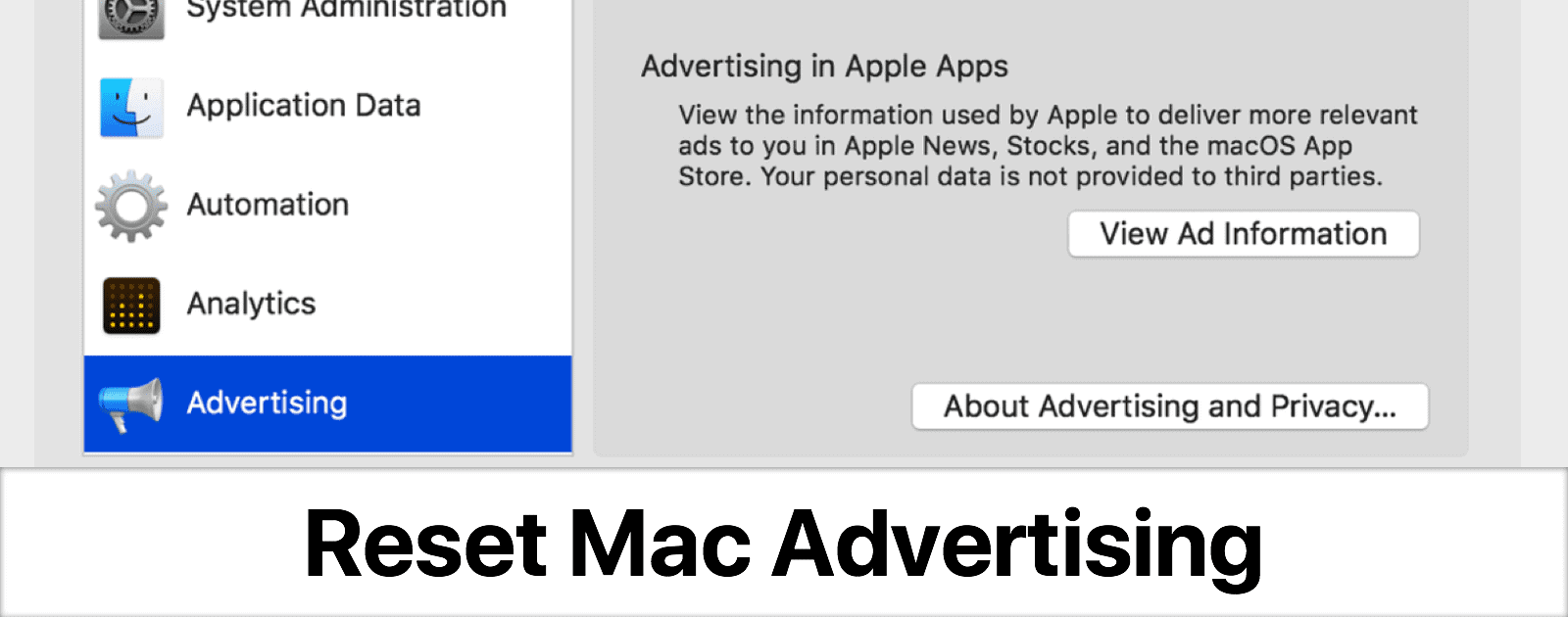 macOS Mojave: How to Reset the Mac Advertising Identifier