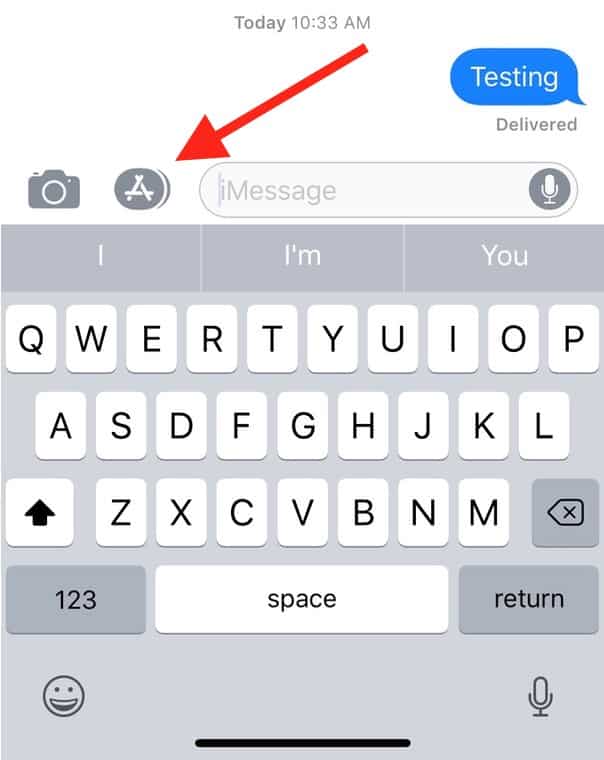 App Store Icon in Messages on iPhone