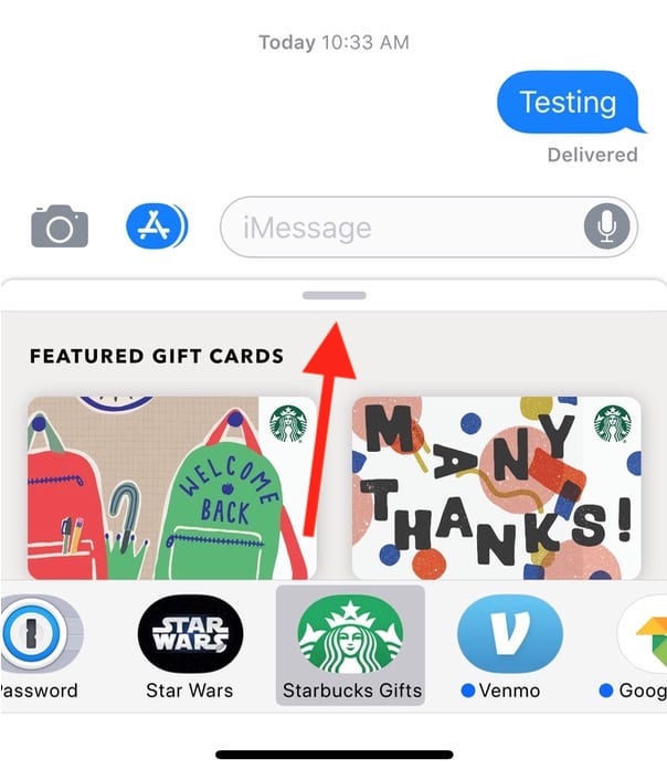 Gift Card Options for Starbucks on iPhone