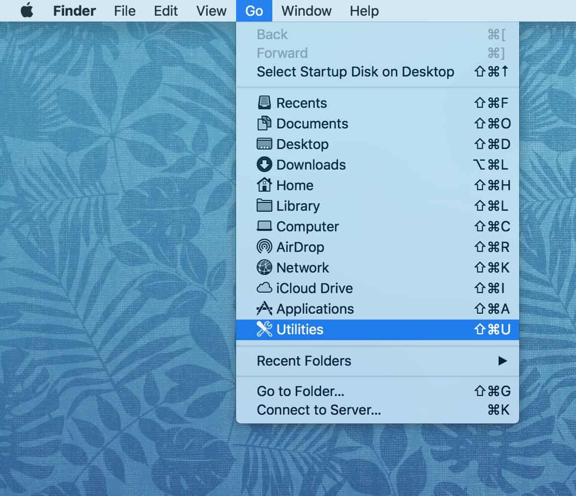 Mac Finder's Go Menu