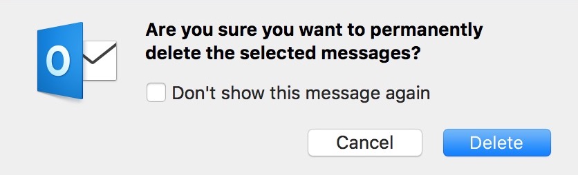 "Are You Sure?" Dialog Box