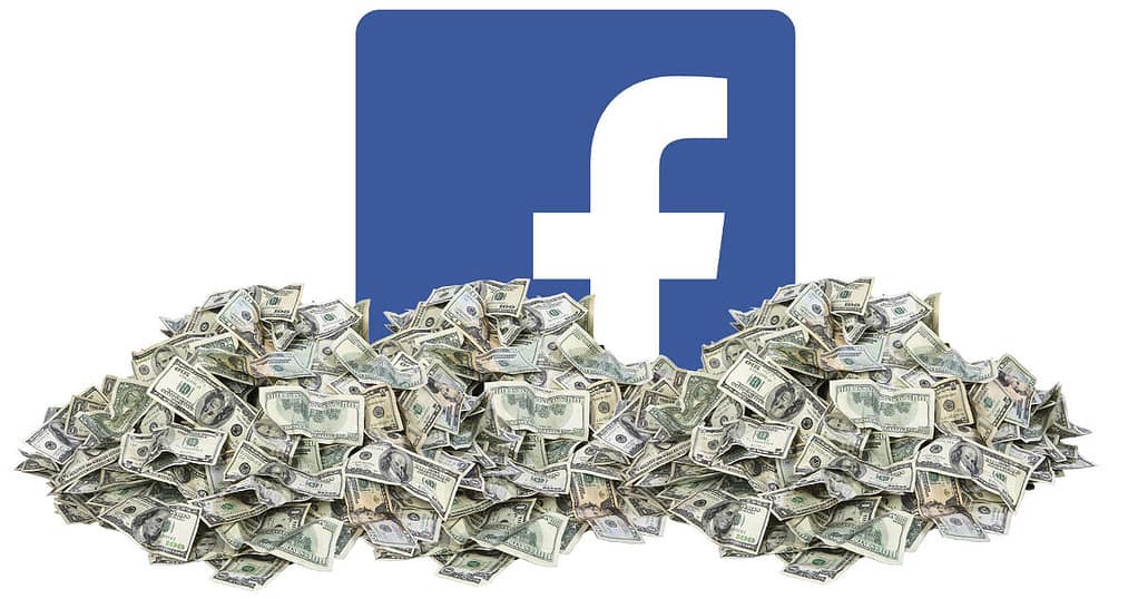 Facebook in a big pile of money