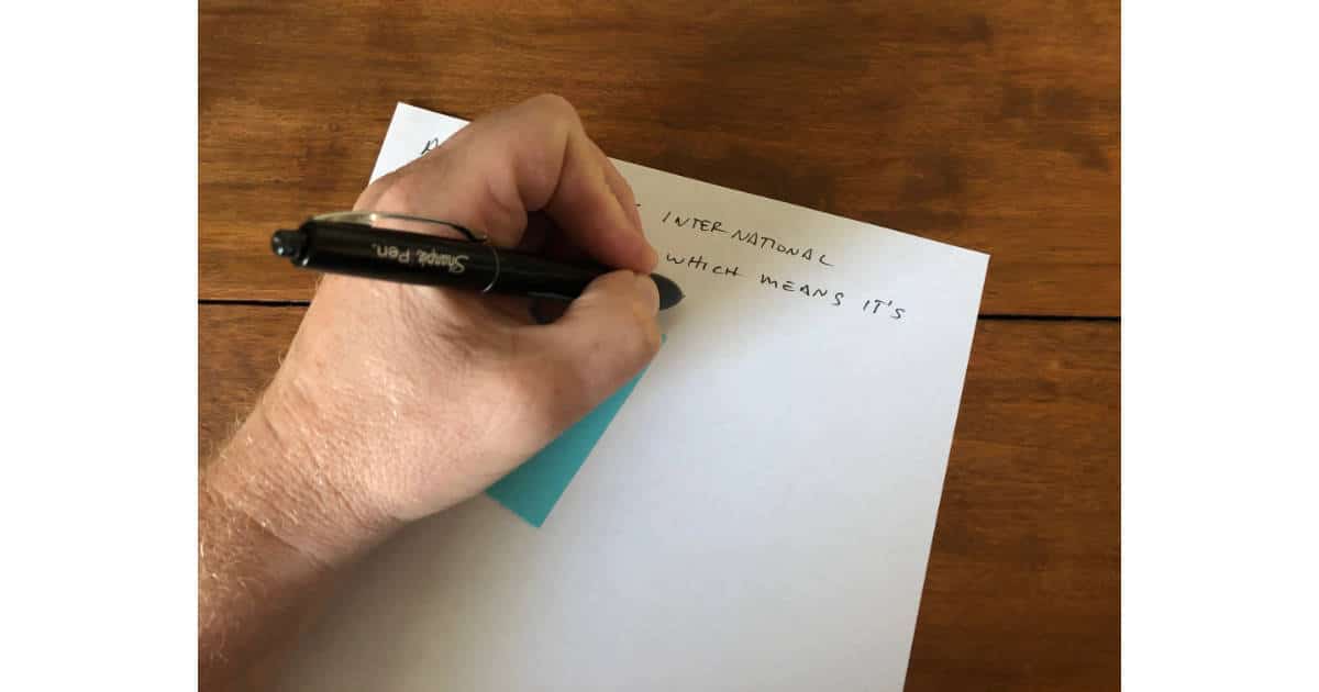 A piece of paper under your hand avoids smudges when writing left handed