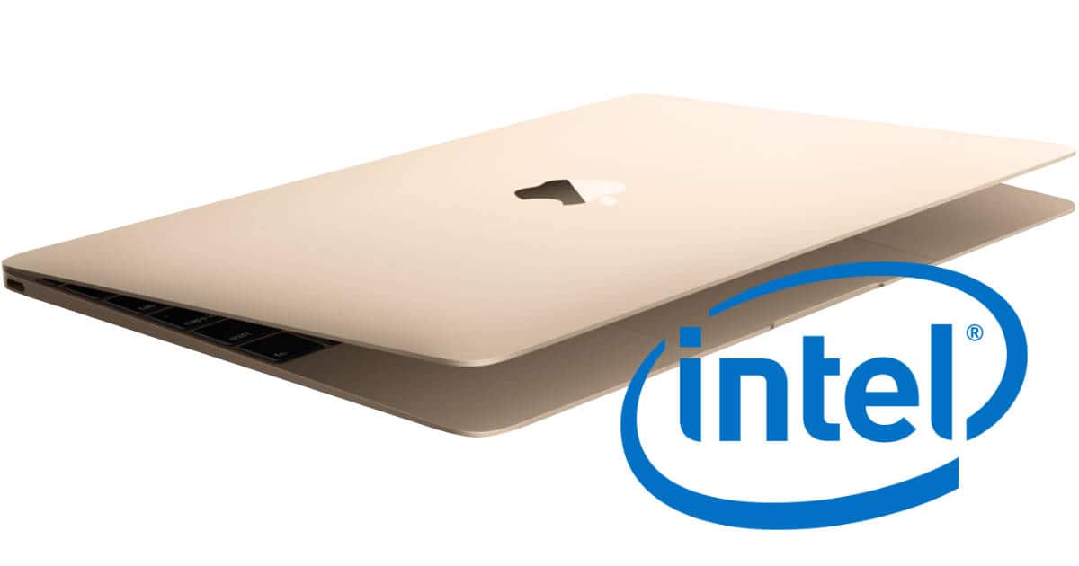 MacBook with Intel logo