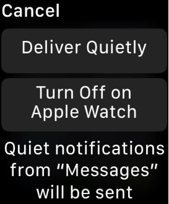 "Deliver Quietly" on Apple Watch Notifications